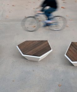 ławka betonowa Cristal drewno