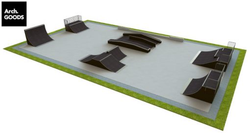Skatepark - zestaw B155 - pow. 700 m2